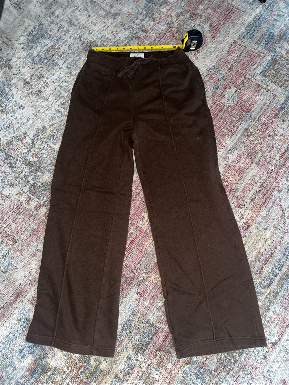 American Eagle Outfitters Brown Wide-Leg Pull-On Track Pants